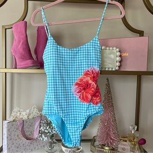 Onia One Piece Gingham Swimsuit Size S